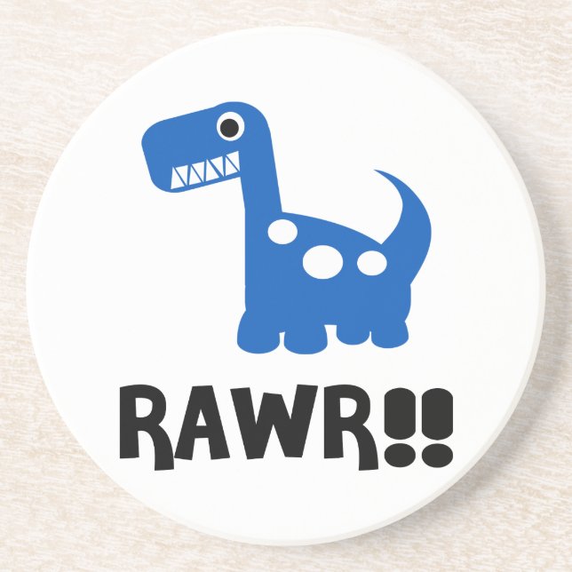 Dessous De Verre En Grès Rawr Dino Bleu (Devant)