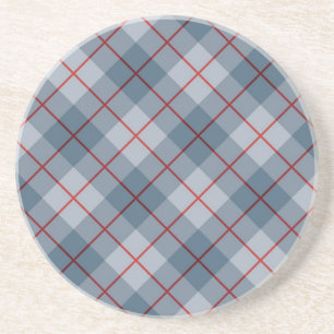Dessous De Verre En Grès Rayure Bleu-Rouge de plaid polarisé