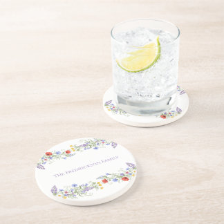 Dessous De Verre En Grès Realtor Client Gift - Floral Family Coaster