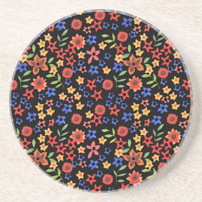 Dessous de verre en grès recto-floral (Devant)