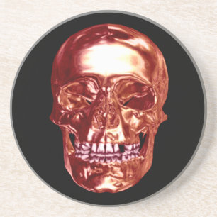 Dessous De Verre En Grès Red Chrome Skull Coaster