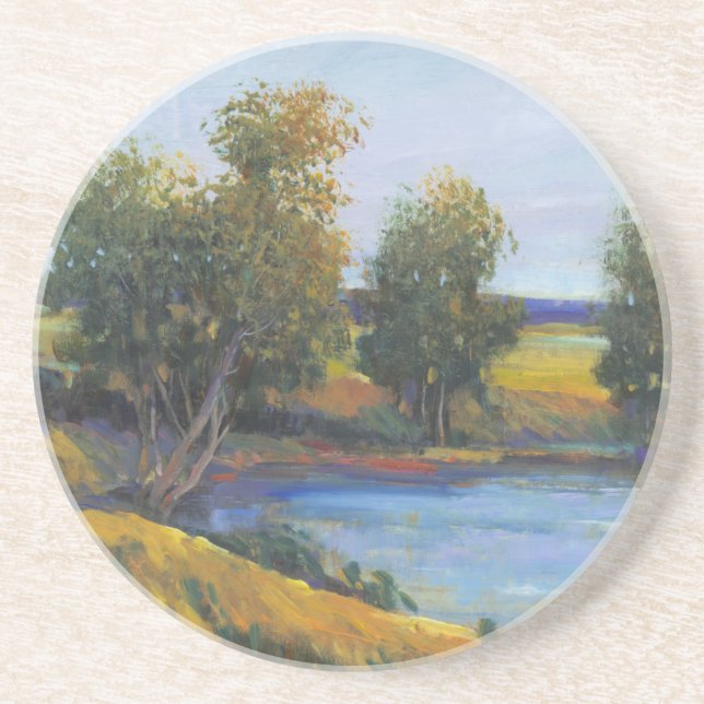 Dessous De Verre En Grès Réflexion de l'arbre II (Devant)