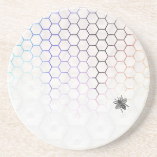 Dessous De Verre En Grès Reine des abeilles en nid d'abeilles de Colorfull