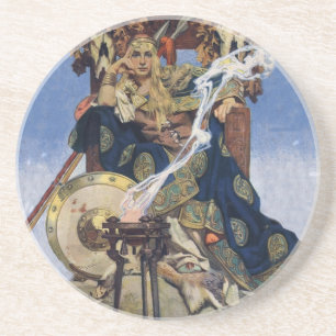 Dessous De Verre En Grès Reine Maeve Princesse Guerrière Art Fantastique