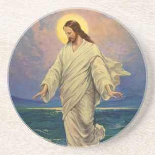 Dessous De Verre En Grès Religion vintage, Jésus Christ marche sur l'eau