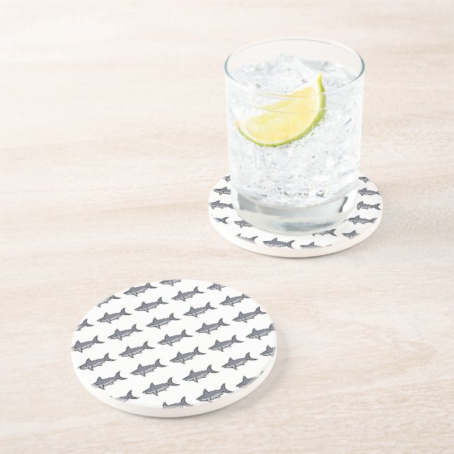Dessous De Verre En Grès Requins (Côté)