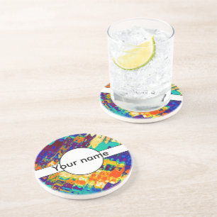 Dessous De Verre En Grès Rétro conception d'abrégé sur texture