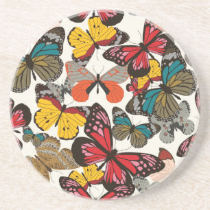 Dessous De Verre En Grès Rétro motif floral