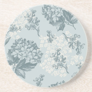 Dessous De Verre En Grès Rétro motif floral avec des fleurs de viburnum