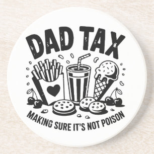 Dessous De Verre En Grès Retro Papa fiscal Snack Art
