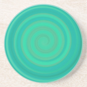 Dessous De Verre En Grès Rétro remous de sucrerie dans le kiwi Teal