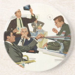 Dessous De Verre En Grès Réunion vintage des dirigeants des compagnies aéri