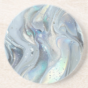 Dessous De Verre En Grès Rêves de marbre en bleu
