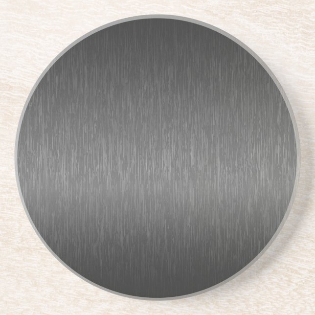 Dessous De Verre En Grès Revêtement en aluminium brossé gris métallique (Devant)