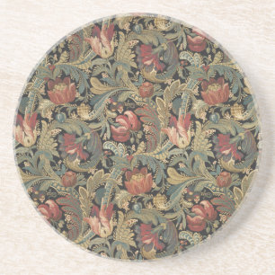 Dessous De Verre En Grès Riche brocart de tapisserie florale antique victor