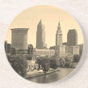 Dessous De Verre En Grès Riverview Cleveland (Sepia)