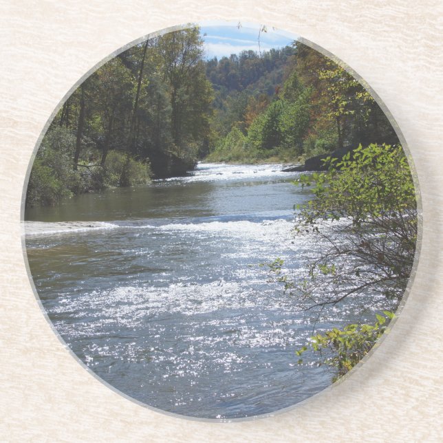 Dessous De Verre En Grès Rivière pittoresque dans Blue Ridge Mountains (Devant)