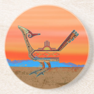 Dessous De Verre En Grès Roadrunner du Nouveau Mexique