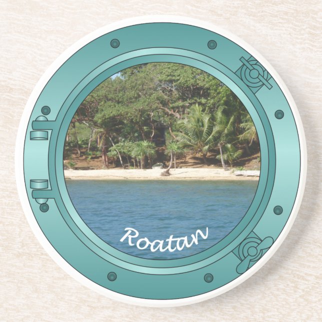 Dessous De Verre En Grès Roatan, hublot du Honduras (Devant)