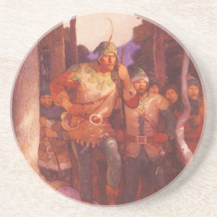 Dessous De Verre En Grès Robin Hood et ses joyeux compagnons vintage par NC