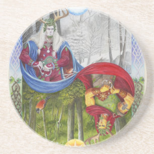 Dessous De Verre En Grès Roi Saint / Roi Chêne