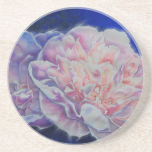 Dessous De Verre En Grès Romantique élégante couleur rose blanc pastel