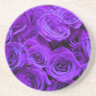 Dessous De Verre En Grès Romantique violet violet violet roses joli bouquet