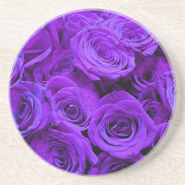 Dessous De Verre En Grès Romantique violet violet violet roses joli bouquet (Devant)
