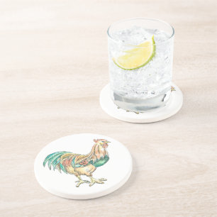 Dessous De Verre En Grès Rooster Art