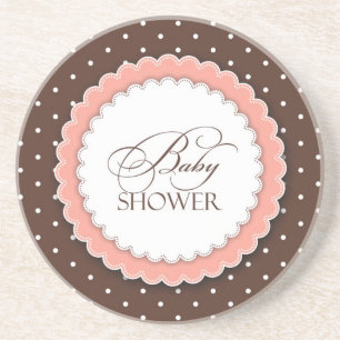 Dessous De Verre En Grès Rose/Brown de baby shower