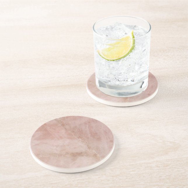 Dessous De Verre En Grès Rose Dessous de verre de grès Quartz (Côté)