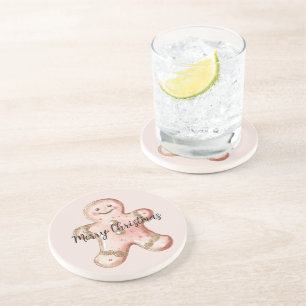 Dessous De Verre En Grès Rose Gold Gingerbread Cookie