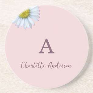 Dessous De Verre En Grès Rose marguerite
