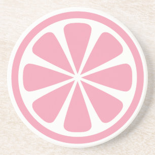 Dessous De Verre En Grès Rose Pamplemousse Slice Round Sandstone Coaster