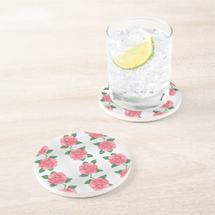 Dessous de verre en grès rose Passion