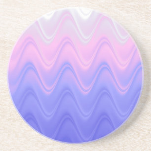 Dessous De Verre En Grès Rose Violet Abstrait Ondulé