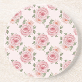 Dessous De Verre En Grès Roseraie rose vintage cottage motif floral