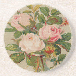 Dessous De Verre En Grès Roses roses vintages