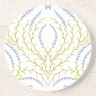 Dessous De Verre En Grès Roses sauvages et papillons /rose/vert pâle/jaune