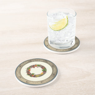 Dessous De Verre En Grès Roue de l'année de fin d'automne