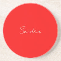 Rouge Blanc manuscrit Minimaliste Votre Nom