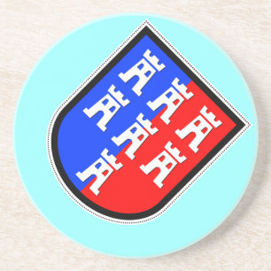 Dessous De Verre En Grès Rouge et Bleu, il faut que ce soit
