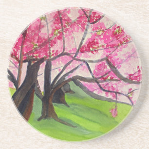 Dessous De Verre En Grès Sakura art japonais de fleurs de cerisier