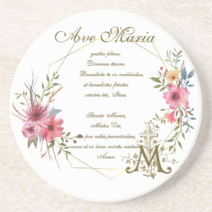 Dessous De Verre En Grès Salut Mary Prière Religieuse Ave Maria Latin