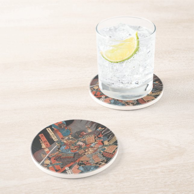 Dessous De Verre En Grès Samurai Hero Minamoto no Yorimitsu (Côté)