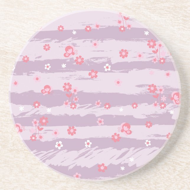 Dessous De Verre En Grès Sandstone Coaster – Butterfly Garden (Devant)