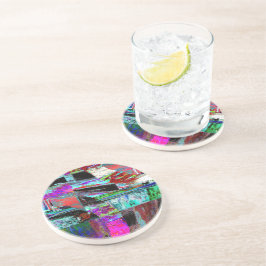 Dessous De Verre En Grès Sandstone Coaster – Neon Pulse