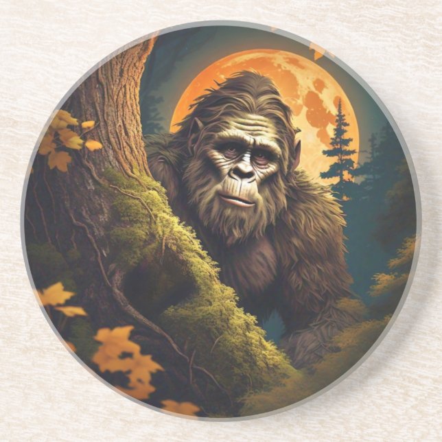Dessous De Verre En Grès Sasquatch Peeking (Devant)