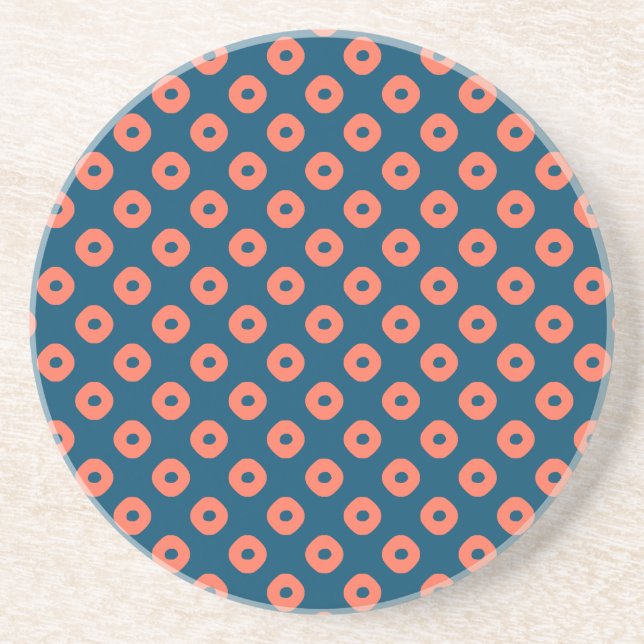 Dessous De Verre En Grès saumon Motif "Kanoko" - Fawn Spot (Devant)