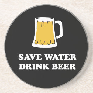 Dessous De Verre En Grès Sauvez l'eau. Buvez de la bière
